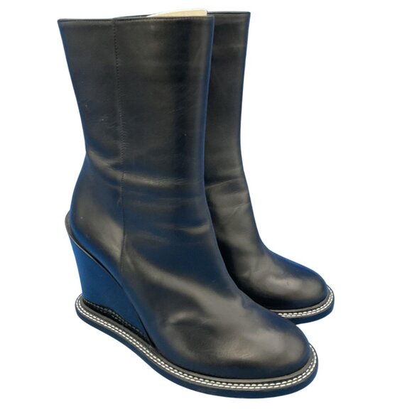 Jil Sander Black Platform Boots Size 41 - Picture 1 of 7